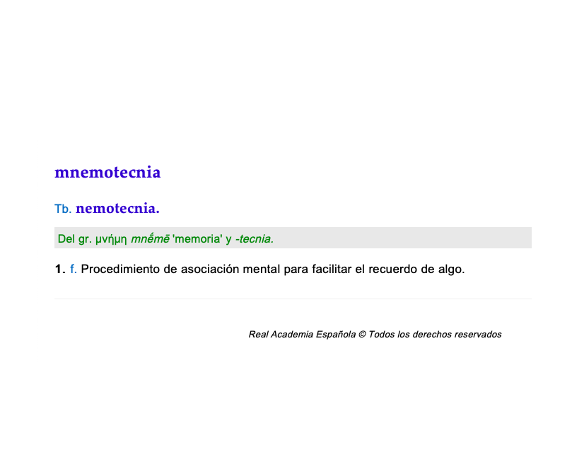 qué es la mnemotecnia, definición mérit